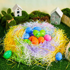 36oz (1000g) Multicolor Rainbow Easter Grass, Recyclable Pastel Paper Shred