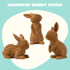 3 Easter Bunny Resin Figurines for Home Tabletop Decor