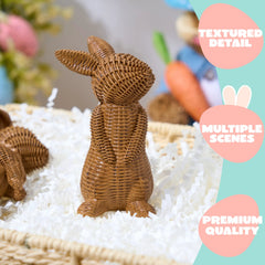 3 Easter Bunny Resin Figurines for Home Tabletop Decor