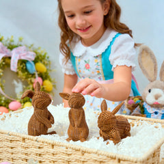 3 Easter Bunny Resin Figurines for Home Tabletop Decor