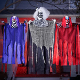 3 Pcs Halloween Hanging Clowns Decorations, one 47in, Two 35.4in Scary Hanging Clowns in Varies Colors