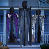 3 Pcs Halloween Hanging Grim Reapers Decorations - One 47in & Two 35in Faceless Hanging Ghosts