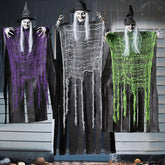 3 Halloween Hanging Witches: 47in & Two 35.4in for Indoor/Outdoor Decor