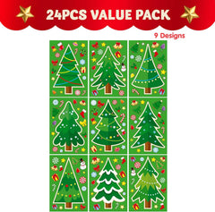 24 Pcs Christmas Tree Stickers - Make Your Own Christmas Tree Sticker Sheets