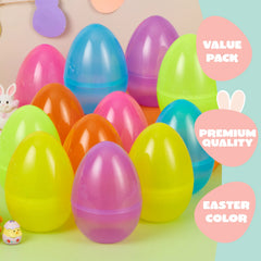 6Pcs Large Clear Easter Eggs, 6 Inches Jumbo Plastic Eggs Fillable for Easter Hunt