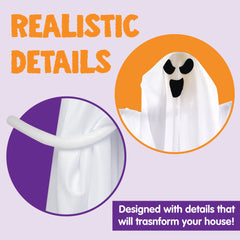 1 PC 27.5" Halloween Hanging Ghosts Decorations Outdoor