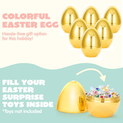 6 Gold Jumbo Easter Eggs (10 inch)
