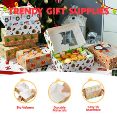 24-Pack Christmas Cookie Boxes with Window