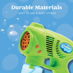 7-Inch Bubble Gun Blower with 2 Bottles of 5 oz Bubble Refill Solution (2 Pack)