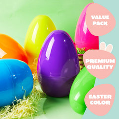 6Pcs 10" Jumbo Plastic Easter Egg Shells Fillable for Easter Egg Hunt
