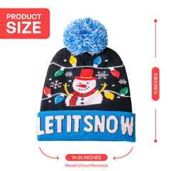 Light-Up Knitted Snowman Christmas Beanie Hat