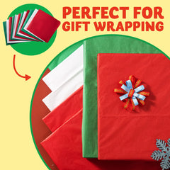 36 Sheets Christmas Tissue Paper - Red, Green & White