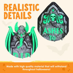 Glow-in-the-Dark Halloween Tombstones for Outdoor Graveyard Decor