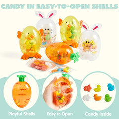 12-Pack Easter Candy-Filled Egg Shell Carrots