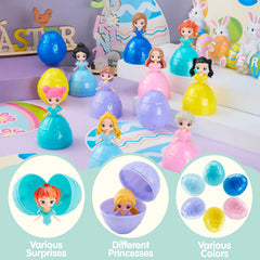 12 Pcs Filled Easter Egg with Princesses Doll for Easter Eggs Hunt