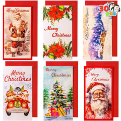 30 Christmas Classic Money Cards with Envelopes