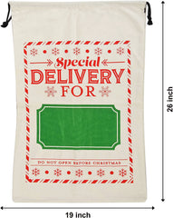 Large Santa Sacks Gift Bags, 3 Pack