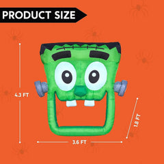 4.3ft Halloween Inflatable Green Zombie Face for Trunk or Treat