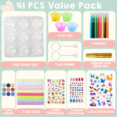 41-Piece Easter Egg Decorating DIY Kit with Dye Tablets and Stickers