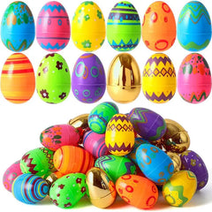 44-Piece 3.15-Inch Printed Easter Eggs Set with 8 Golden Eggs for Egg Hunt
