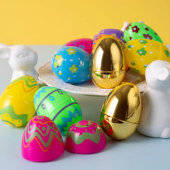 44-Piece 3.15-Inch Printed Easter Eggs Set with 8 Golden Eggs for Egg Hunt