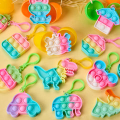 46 Pre-Filled Colorful Easter Eggs with Pop Keychains and 23 Pop Fillers for Egg Hunt