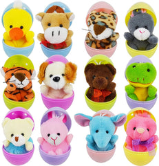 48-Pack Animal Plush Toys in Prefilled Easter Eggs