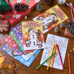 48-Pack Christmas Coloring Books for Kids, 6 Assorted Designs