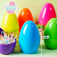 48 Giant Plastic Easter Eggs - Bright Fillable Eggs for Easter Egg Hunt & Basket Stuffers