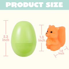 48 Pre-Filled Easter Eggs (2.3 Inches) with Mochi Squishy Toys for Easter Egg Hunt