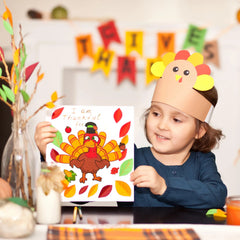 48-Piece Thanksgiving Make-A-Face Sticker Craft Kit