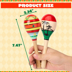 4 Pack Cinco de Mayo Wooden Maracas for Kids