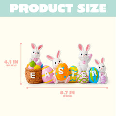 4-Piece Easter Bunny & Egg Resin Tabletop Decor for Home & Office