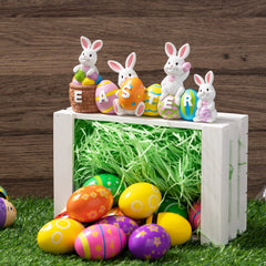 4-Piece Easter Bunny & Egg Resin Tabletop Decor for Home & Office