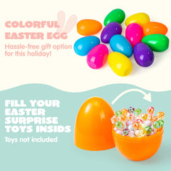 24 Large Plastic Easter Eggs, 6-Inch Colorful Jumbo Fillable Eggs