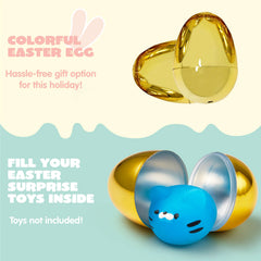 24 Gold Easter Eggs 2.3" Metallic Plastic Empty Fillable Eggs for Easter Hunt
