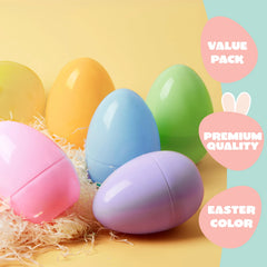 6 Large Pastel Easter Eggs - 6 Inch Jumbo Plastic Fillable Eggs for Easter Hunt