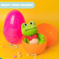 6-Pack 7-Inch Jumbo Colorful Plastic Easter Egg Shells for Easter Egg Hunt