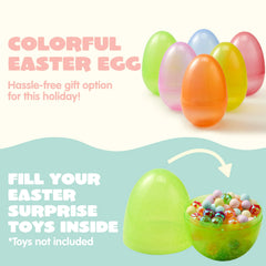 6-Pack 7-Inch Jumbo Plastic Easter Egg Shells for Easter Egg Hunt