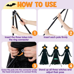 5 FT Halloween Witch Outdoor Decorations