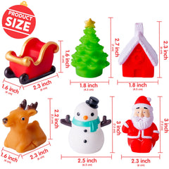6 Pack Christmas Light Up Bath Toys