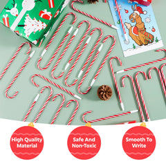 24 Christmas Candy Cane Ballpoint Pens for Kids