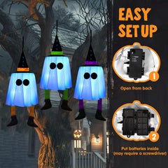 23.6" 3PCS Halloween Hanging Ghosts Outdoor Decorations
