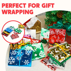 12 PCS Christmas Fancy Foil Gift Card Boxes with Ribbon