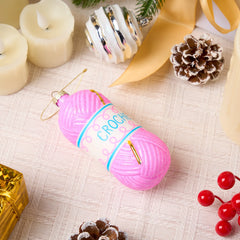 Small Crochet Christmas Glass Ornament