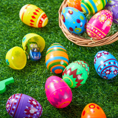 50 Pack 3.15 Inch Fillable Plastic Easter Eggs, Assorted Colors Empty Eggs for Easter Egg Hunt