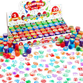 50-Pack Assorted Self-Ink Stamps for Kids with 50 Unique Designs