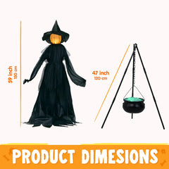 5 FT Halloween Witch Outdoor Decorations