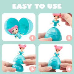 12 Pcs Filled Easter Egg with Princesses Doll for Easter Eggs Hunt