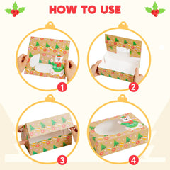 24-Pack Christmas Cookie Boxes with Window